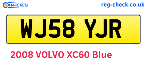 WJ58YJR are the vehicle registration plates.