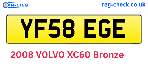 YF58EGE are the vehicle registration plates.