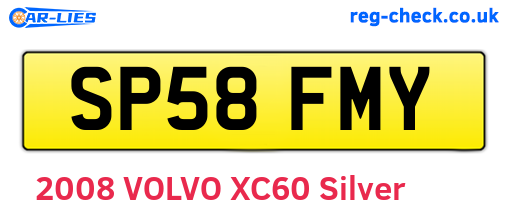 SP58FMY are the vehicle registration plates.