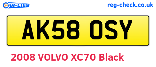 AK58OSY are the vehicle registration plates.