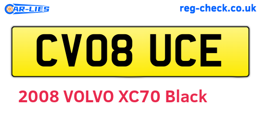 CV08UCE are the vehicle registration plates.