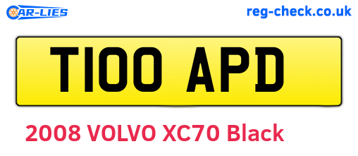 T100APD are the vehicle registration plates.