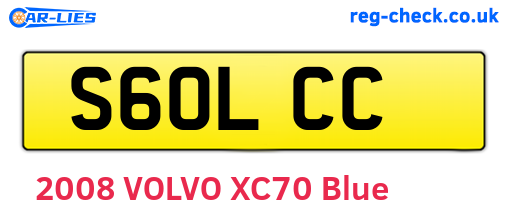 S60LCC are the vehicle registration plates.