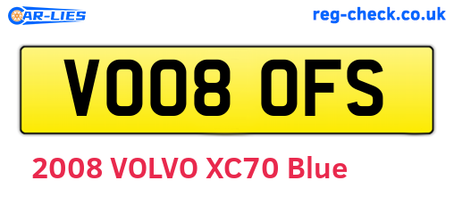 VO08OFS are the vehicle registration plates.