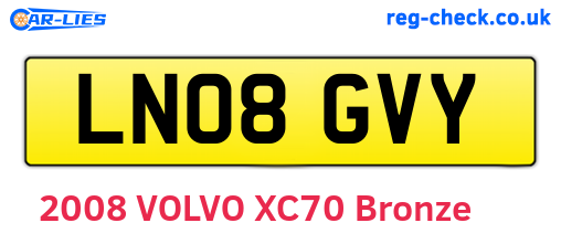 LN08GVY are the vehicle registration plates.