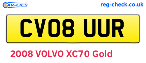 CV08UUR are the vehicle registration plates.