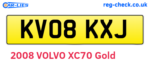 KV08KXJ are the vehicle registration plates.