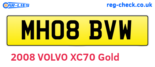 MH08BVW are the vehicle registration plates.