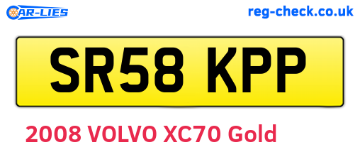 SR58KPP are the vehicle registration plates.