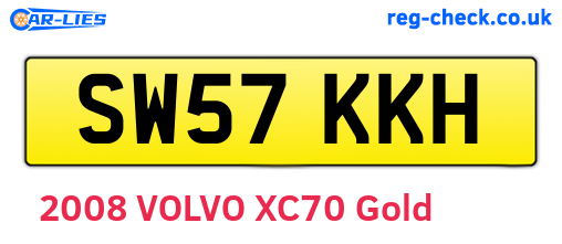 SW57KKH are the vehicle registration plates.