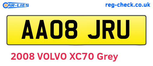 AA08JRU are the vehicle registration plates.