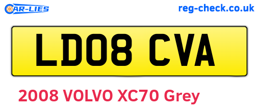 LD08CVA are the vehicle registration plates.