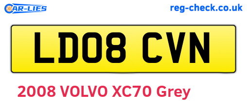 LD08CVN are the vehicle registration plates.