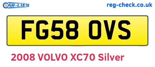 FG58OVS are the vehicle registration plates.