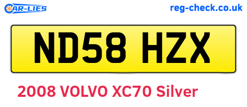 ND58HZX are the vehicle registration plates.