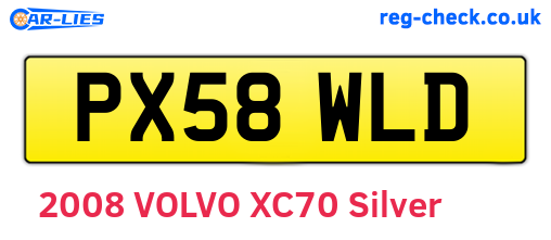 PX58WLD are the vehicle registration plates.