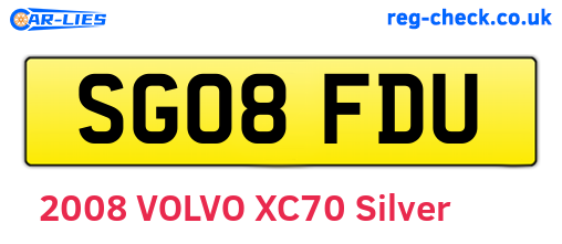 SG08FDU are the vehicle registration plates.