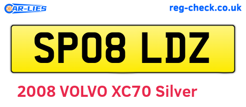 SP08LDZ are the vehicle registration plates.