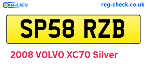 SP58RZB are the vehicle registration plates.