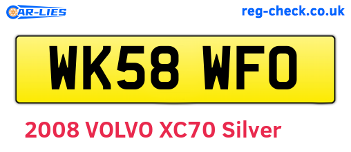 WK58WFO are the vehicle registration plates.
