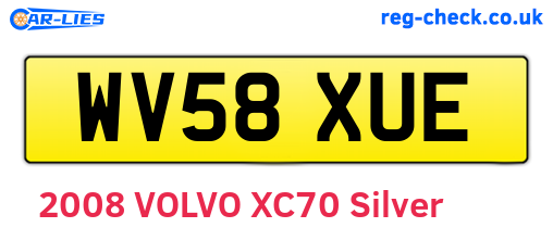 WV58XUE are the vehicle registration plates.