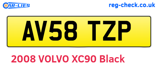 AV58TZP are the vehicle registration plates.