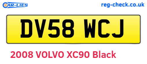 DV58WCJ are the vehicle registration plates.