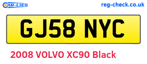GJ58NYC are the vehicle registration plates.