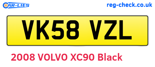 VK58VZL are the vehicle registration plates.