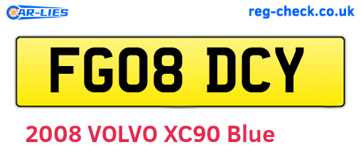 FG08DCY are the vehicle registration plates.