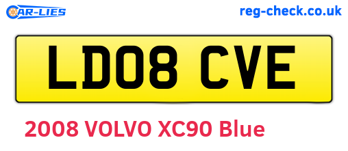 LD08CVE are the vehicle registration plates.