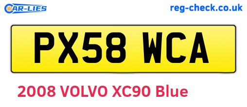 PX58WCA are the vehicle registration plates.