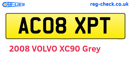 AC08XPT are the vehicle registration plates.