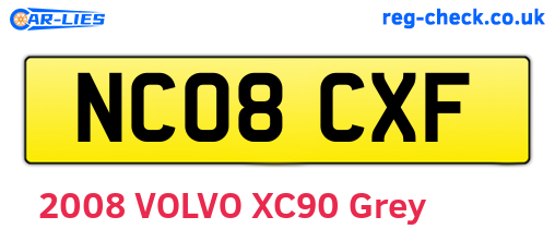 NC08CXF are the vehicle registration plates.