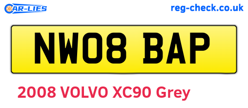 NW08BAP are the vehicle registration plates.