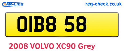 OIB858 are the vehicle registration plates.