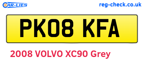 PK08KFA are the vehicle registration plates.