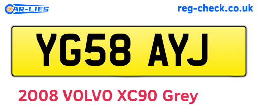 YG58AYJ are the vehicle registration plates.