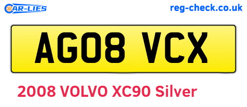 AG08VCX are the vehicle registration plates.