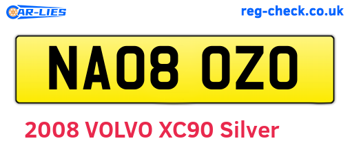 NA08OZO are the vehicle registration plates.