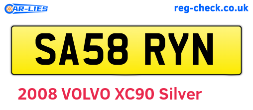 SA58RYN are the vehicle registration plates.