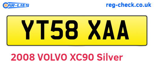 YT58XAA are the vehicle registration plates.