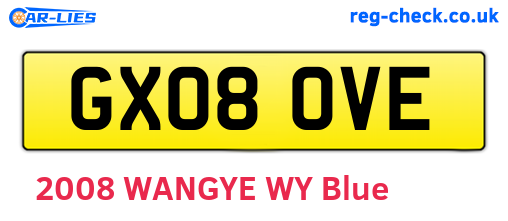 GX08OVE are the vehicle registration plates.