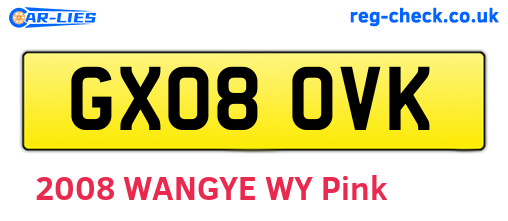 GX08OVK are the vehicle registration plates.