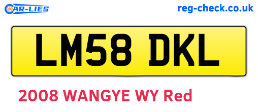 LM58DKL are the vehicle registration plates.