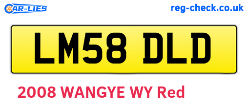 LM58DLD are the vehicle registration plates.