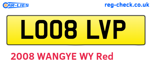 LO08LVP are the vehicle registration plates.