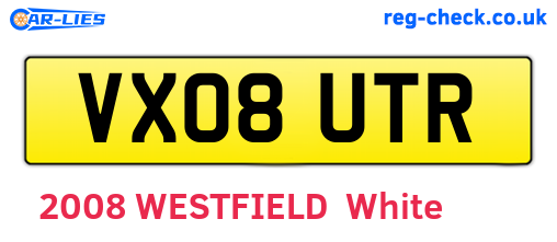 VX08UTR are the vehicle registration plates.