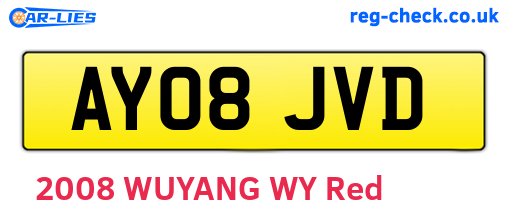 AY08JVD are the vehicle registration plates.