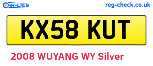 KX58KUT are the vehicle registration plates.